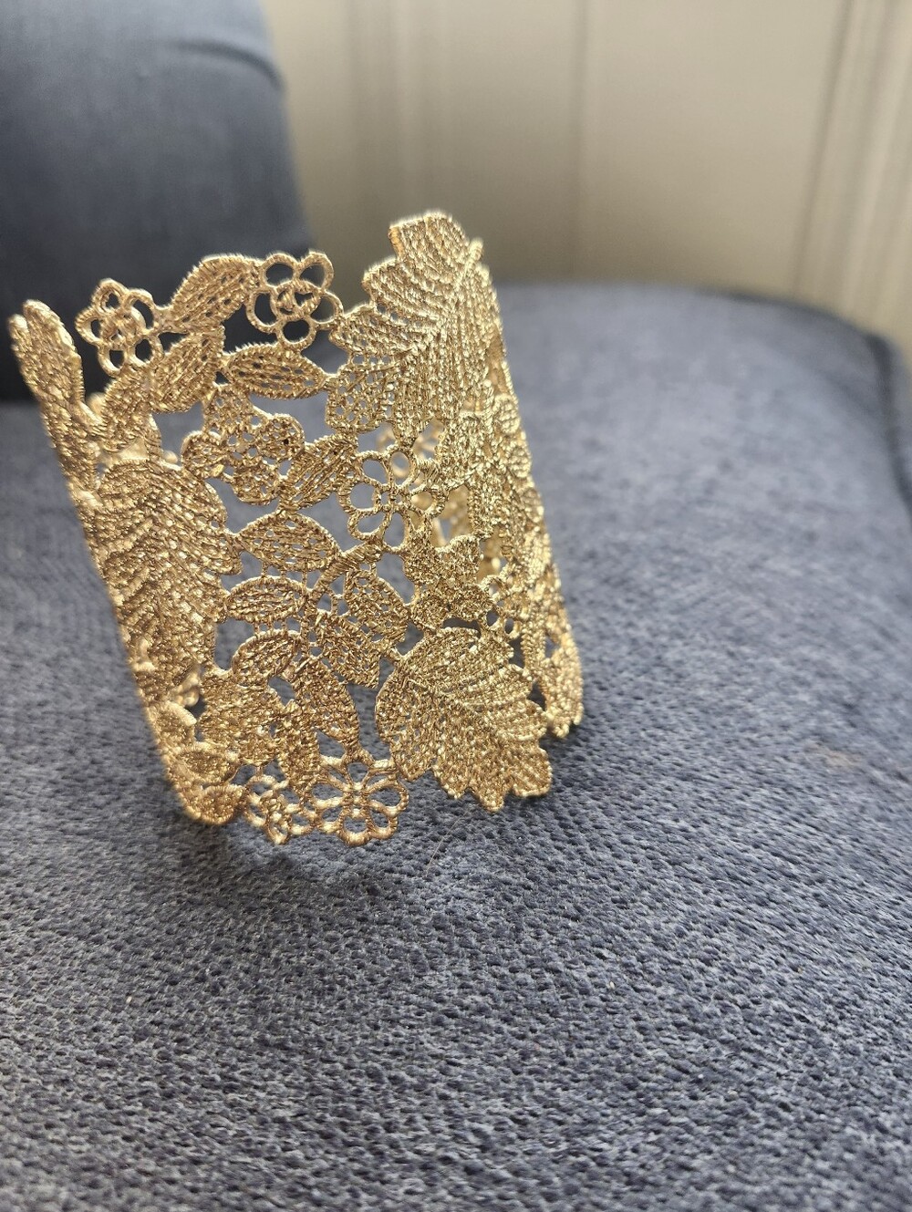 Stella And Dot Gold Floral Filigree Cuff Bracelet - Women Jewelry
